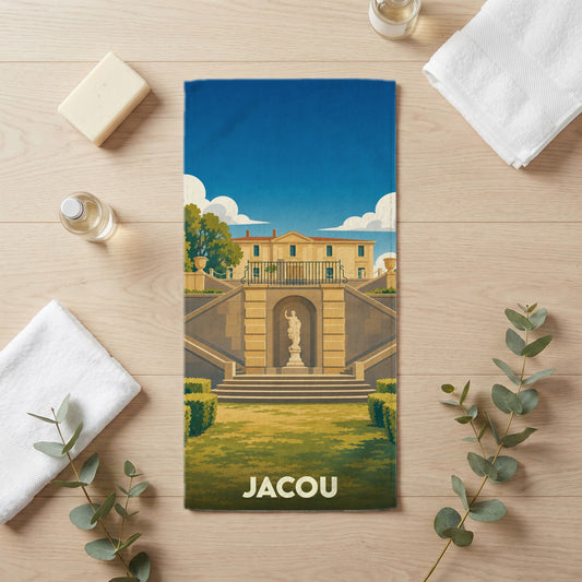 Serviette de bain 30 cm x 60 cm souvenir de Jacou