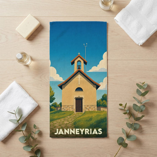 Serviette de bain 30 cm x 60 cm souvenir de Janneyrias