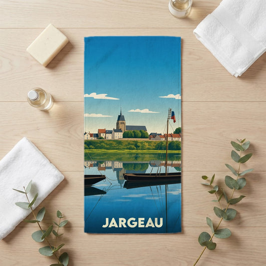 Serviette de bain 30 cm x 60 cm souvenir de Jargeau