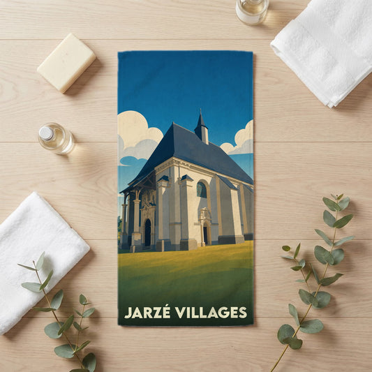 Serviette de bain 30 cm x 60 cm souvenir de Jarzé Villages