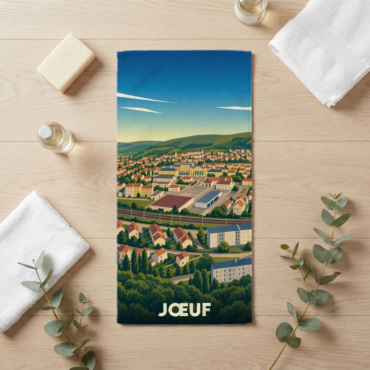 Serviette de bain 30 cm x 60 cm souvenir de Jœuf