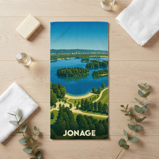 Serviette de bain 30 cm x 60 cm souvenir de Jonage