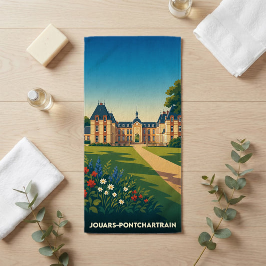 Serviette de bain 30 cm x 60 cm souvenir de Jouars-Pontchartrain