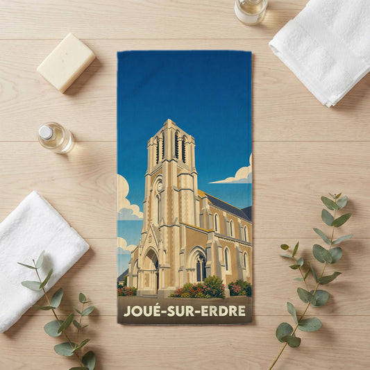 Serviette de bain 30 cm x 60 cm souvenir de Joué-sur-Erdre