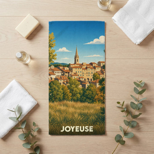 Serviette de bain 30 cm x 60 cm souvenir de Joyeuse