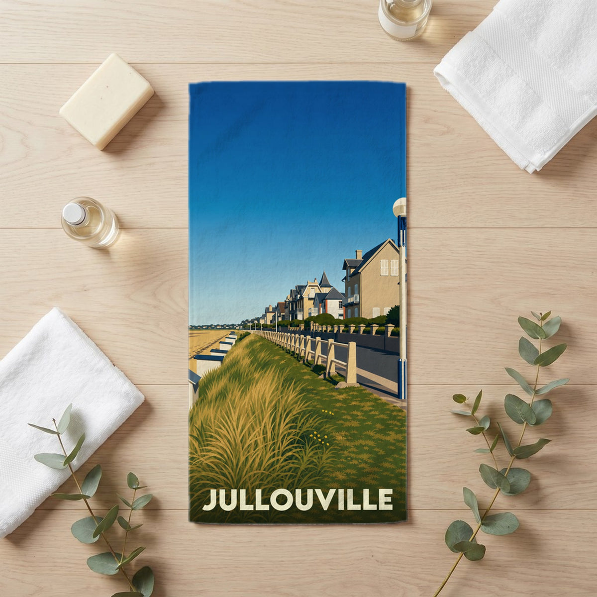 Serviette de bain 30 cm x 60 cm souvenir de Jullouville