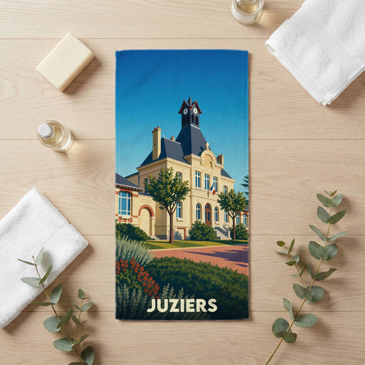 Serviette de bain 30 cm x 60 cm souvenir de Juziers