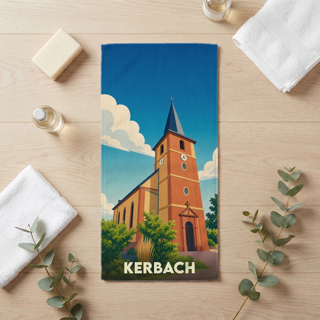 Serviette de bain 30 cm x 60 cm souvenir de Kerbach