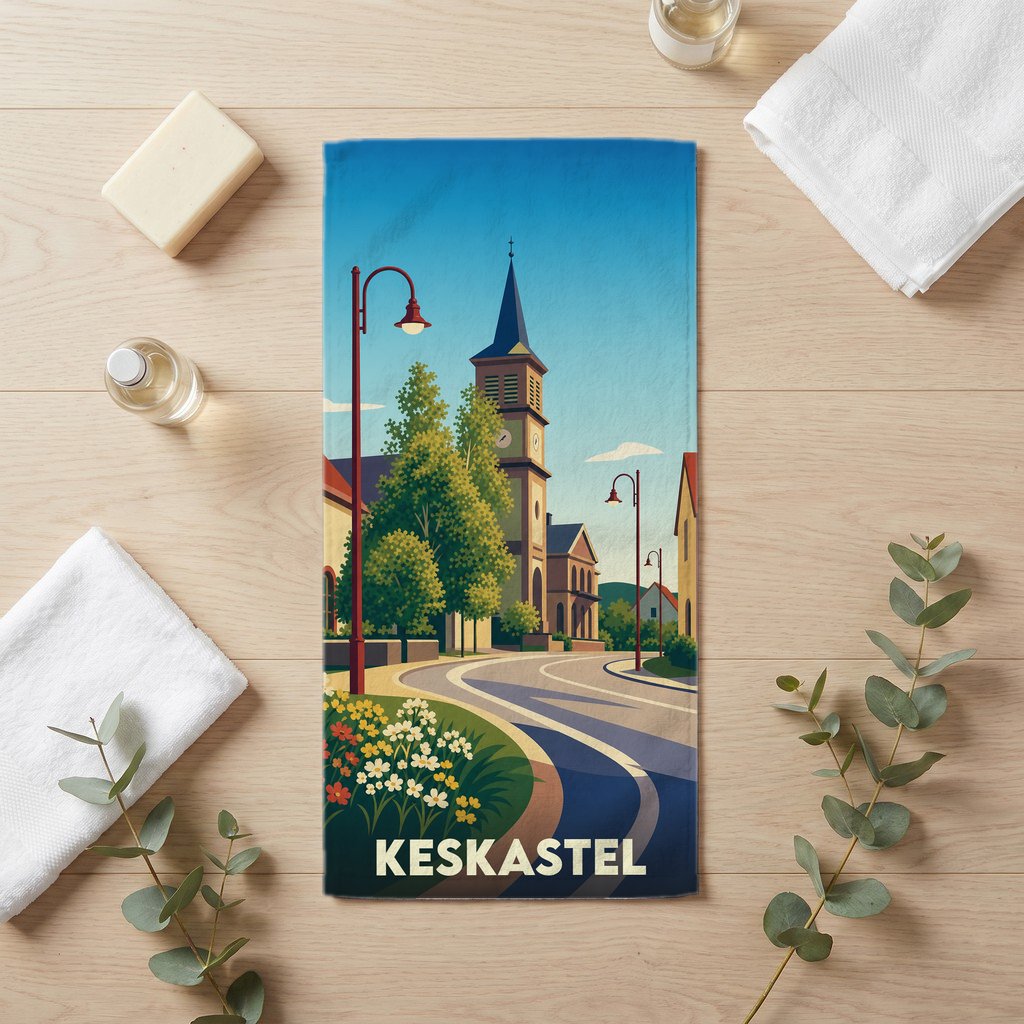 Serviette de bain 30 cm x 60 cm souvenir de Keskastel