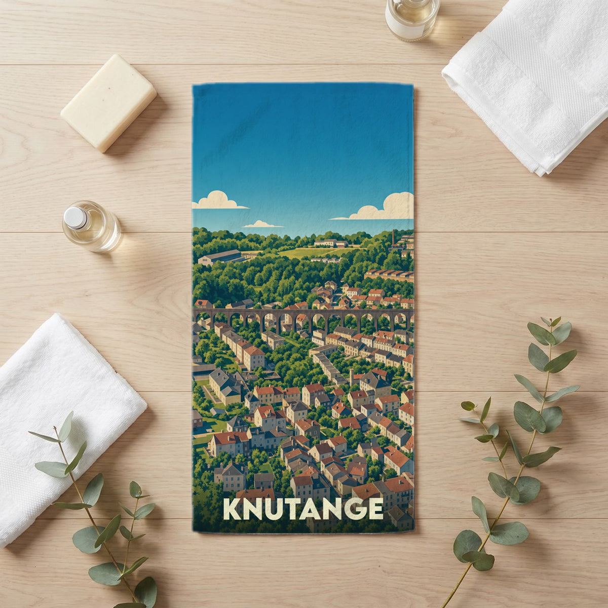 Serviette de bain 30 cm x 60 cm souvenir de Knutange