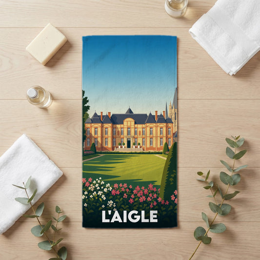 Serviette de bain 30 cm x 60 cm souvenir de L'Aigle