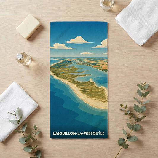 Serviette de bain 30 cm x 60 cm souvenir de L'Aiguillon-la-Presqu'île