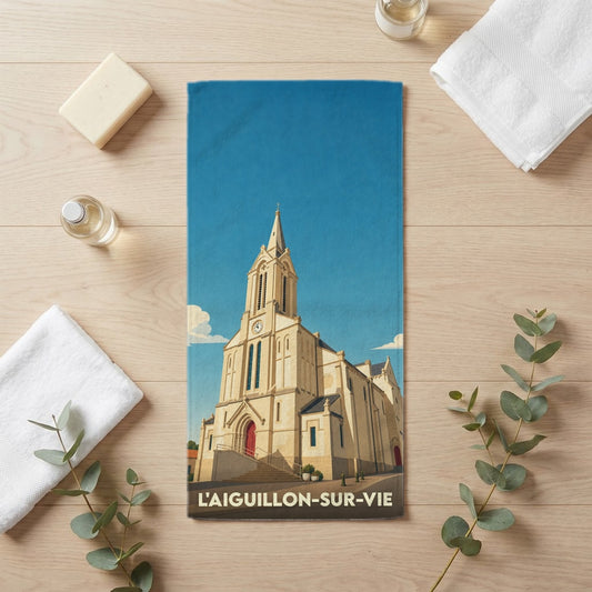 Serviette de bain 30 cm x 60 cm souvenir de L'Aiguillon-sur-Vie