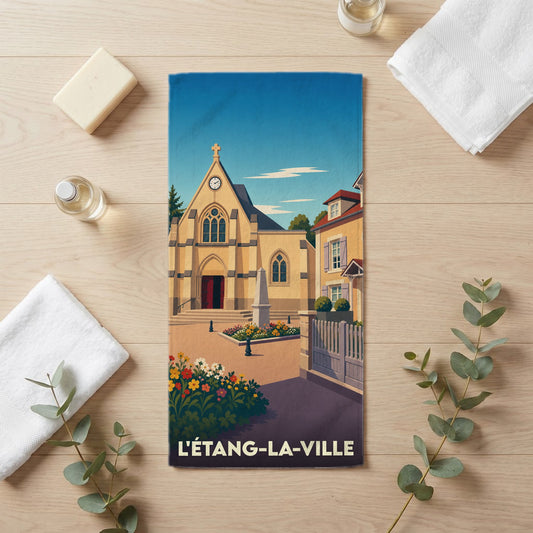 Serviette de bain 30 cm x 60 cm souvenir de L'Étang-la-Ville