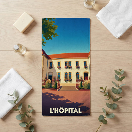 Serviette de bain 30 cm x 60 cm souvenir de L'Hôpital