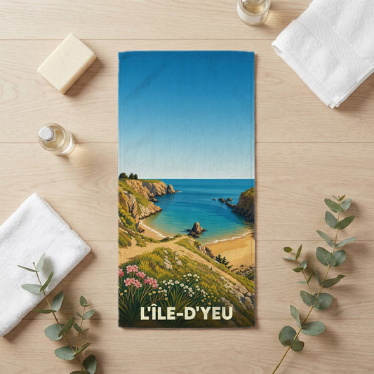 Serviette de bain 30 cm x 60 cm souvenir de L'Île-d'Yeu