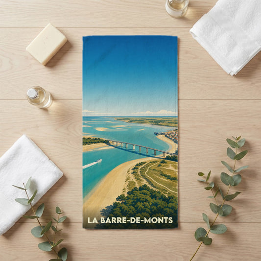 Serviette de bain 30 cm x 60 cm souvenir de La Barre-de-Monts
