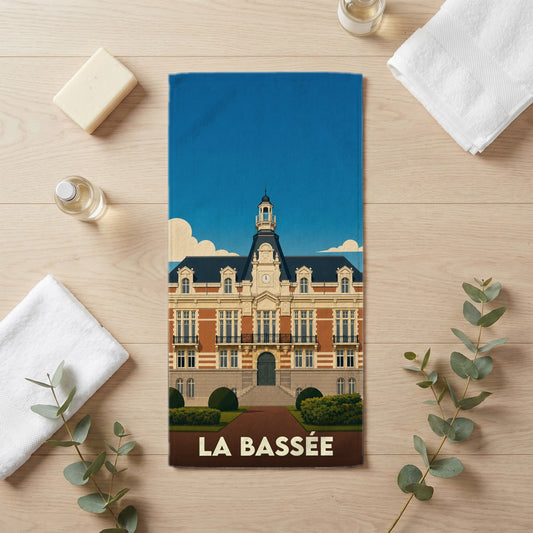 Serviette de bain 30 cm x 60 cm souvenir de La Bassée
