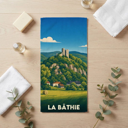 Serviette de bain 30 cm x 60 cm souvenir de La Bâthie