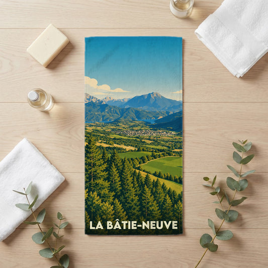 Serviette de bain 30 cm x 60 cm souvenir de La Bâtie-Neuve