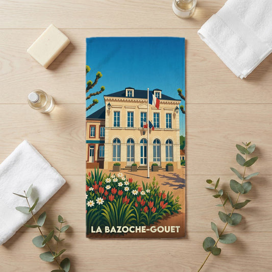 Serviette de bain 30 cm x 60 cm souvenir de La Bazoche-Gouet