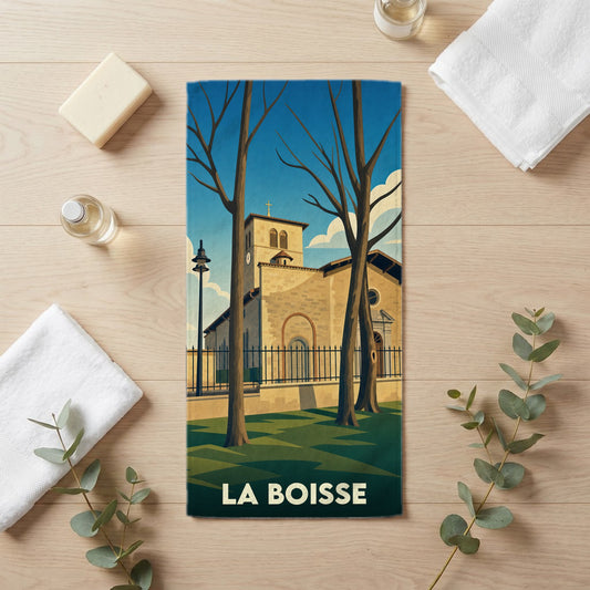Serviette de bain 30 cm x 60 cm souvenir de La Boisse