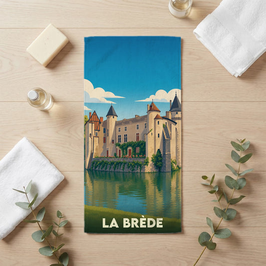 Serviette de bain 30 cm x 60 cm souvenir de La Brède