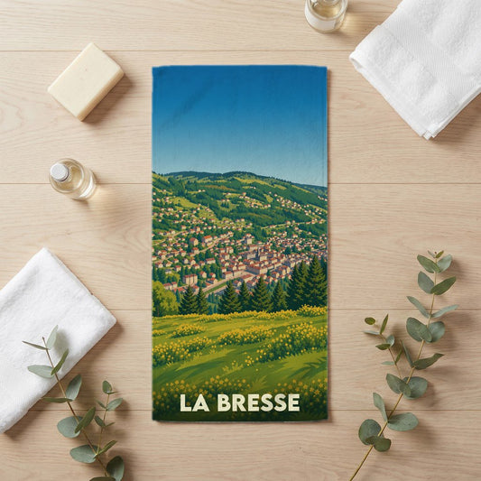 Serviette de bain 30 cm x 60 cm souvenir de La Bresse