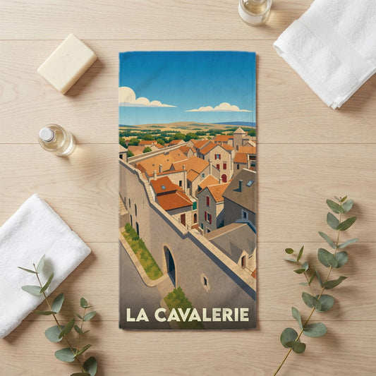 Serviette de bain 30 cm x 60 cm souvenir de La Cavalerie
