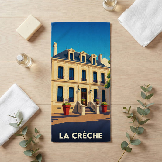 Serviette de bain 30 cm x 60 cm souvenir de La Crèche