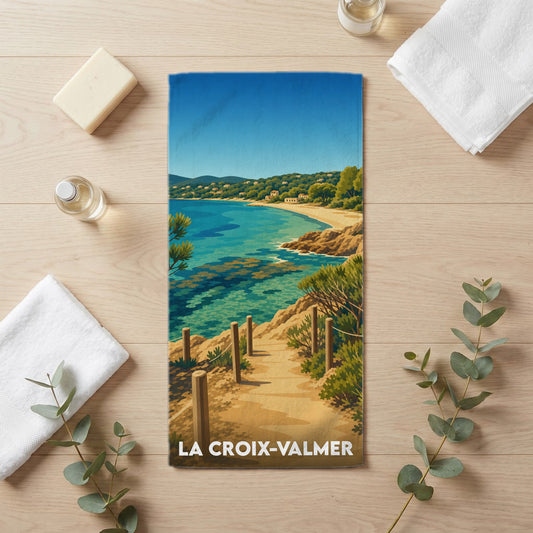Serviette de bain 30 cm x 60 cm souvenir de La Croix-Valmer