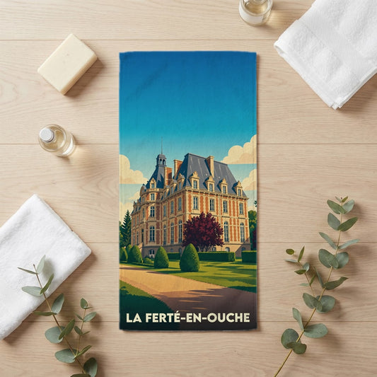 Serviette de bain 30 cm x 60 cm souvenir de La Ferté-en-Ouche