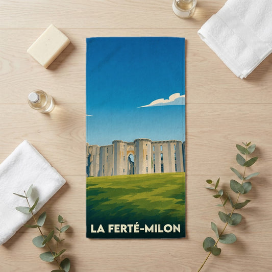 Serviette de bain 30 cm x 60 cm souvenir de La Ferté-Milon