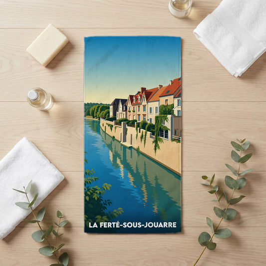 Serviette de bain 30 cm x 60 cm souvenir de La Ferté-sous-Jouarre