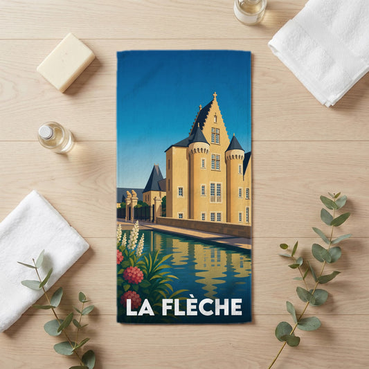 Serviette de bain 30 cm x 60 cm souvenir de La Flèche