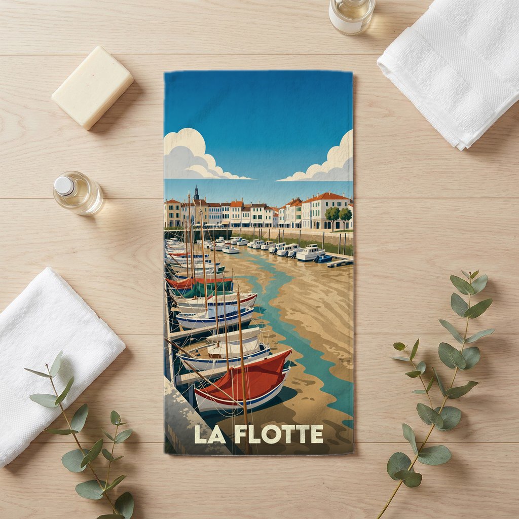 Serviette de bain 30 cm x 60 cm souvenir de La Flotte