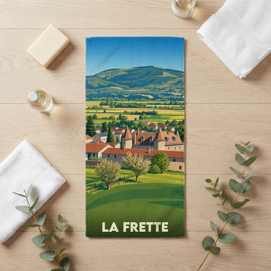 Serviette de bain 30 cm x 60 cm souvenir de La Frette