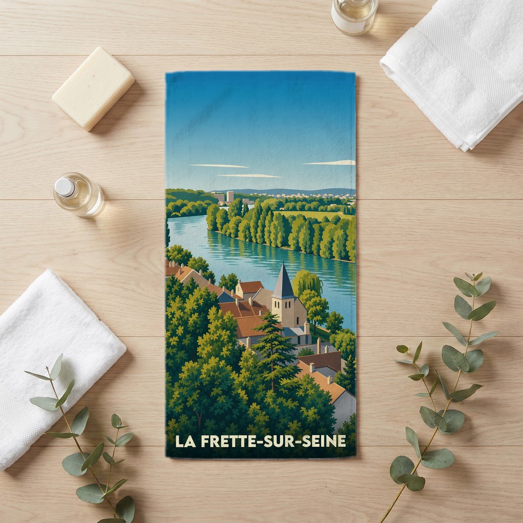Serviette de bain 30 cm x 60 cm souvenir de La Frette-sur-Seine