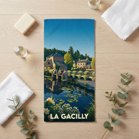 Serviette de bain 30 cm x 60 cm souvenir de La Gacilly