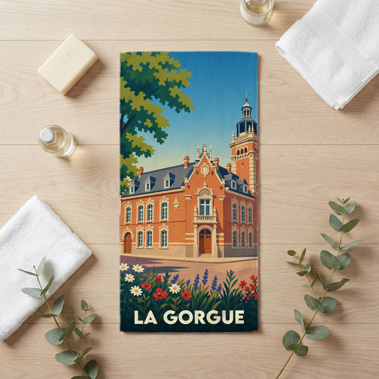 Serviette de bain 30 cm x 60 cm souvenir de La Gorgue