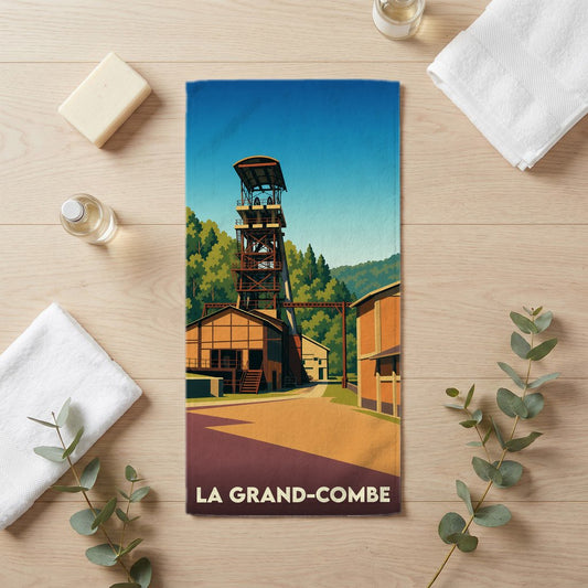 Serviette de bain 30 cm x 60 cm souvenir de La Grand-Combe