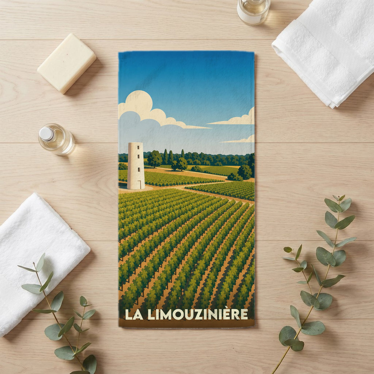 Serviette de bain 30 cm x 60 cm souvenir de La Limouzinière