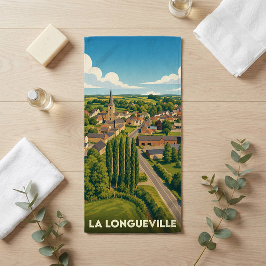 Serviette de bain 30 cm x 60 cm souvenir de La Longueville