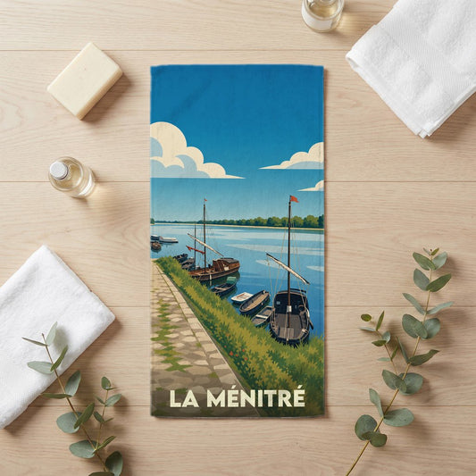 Serviette de bain 30 cm x 60 cm souvenir de La Ménitré