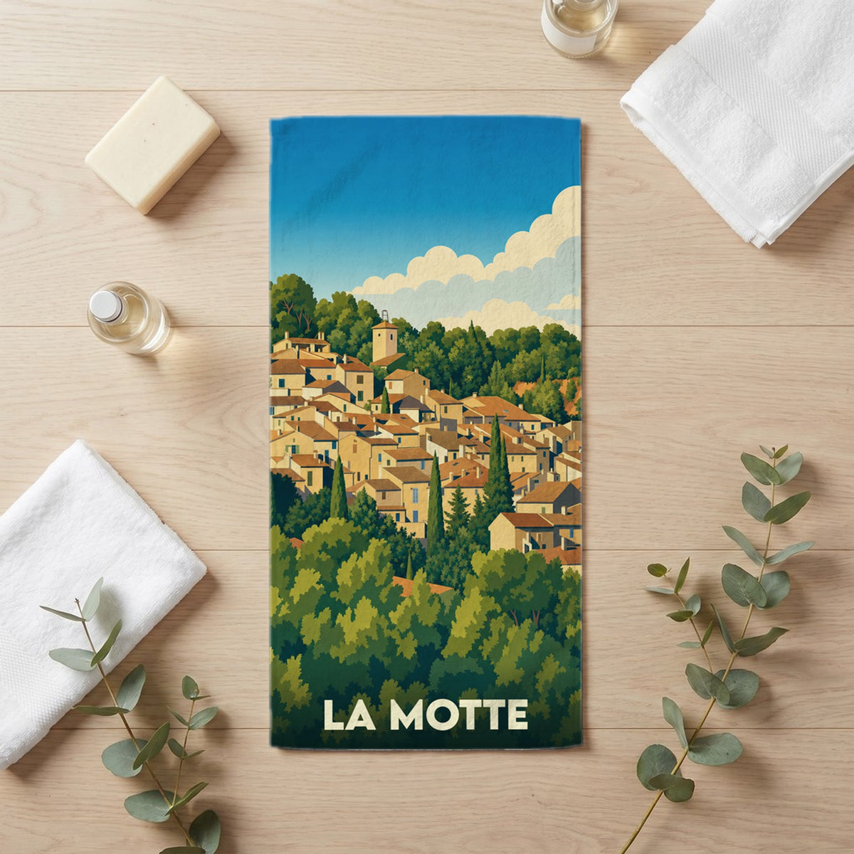 Serviette de bain 30 cm x 60 cm souvenir de La Motte