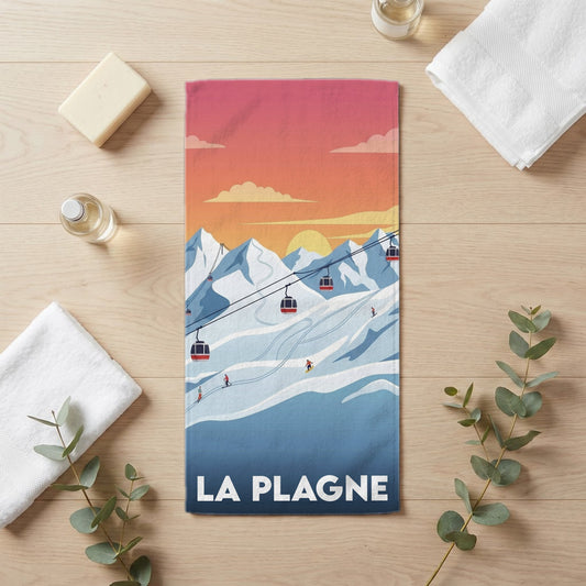 Serviette de bain 30 cm x 60 cm souvenir de La Plagne