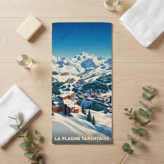 Serviette de bain 30 cm x 60 cm souvenir de La Plagne Tarentaise