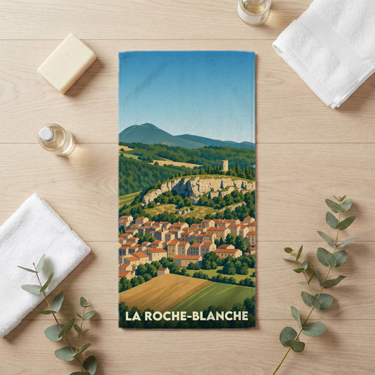 Serviette de bain 30 cm x 60 cm souvenir de La Roche-Blanche