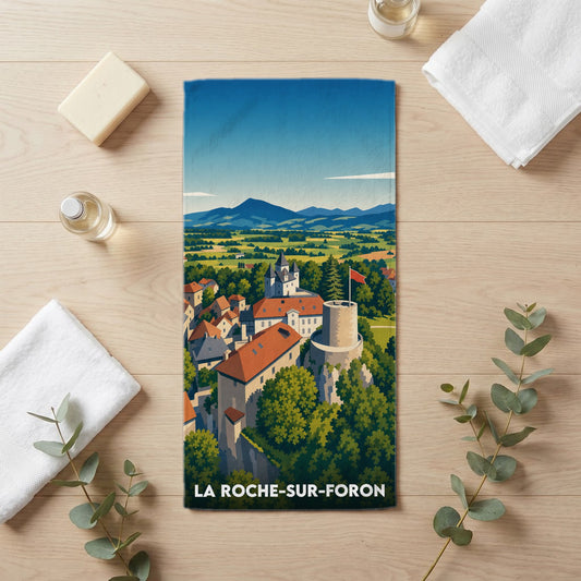 Serviette de bain 30 cm x 60 cm souvenir de La Roche-sur-Foron