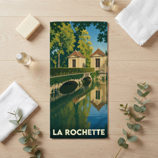Serviette de bain 30 cm x 60 cm souvenir de La Rochette
